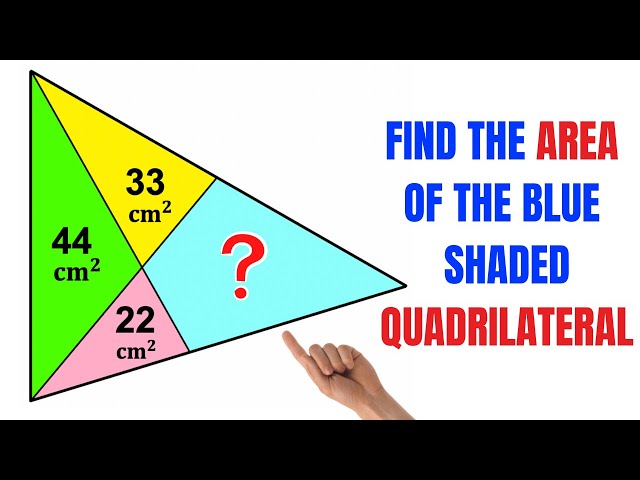 Calculate area of the Blue shaded Quadrilateral | Important Geometry skills explained