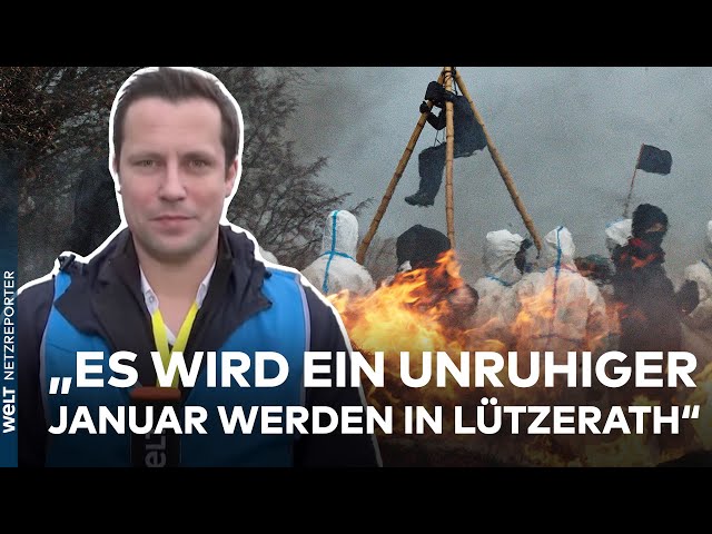 LÜTZERATH BESETZT VON UMWELTSCHÜTZERN: Aktivisten blockieren Zufahrtsstraße zum Braunkohledorf
