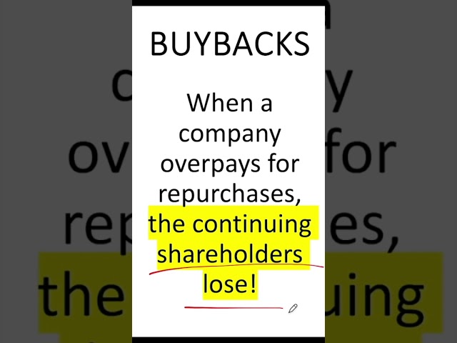 Company Doing Buybacks? Sell The Stock! #investing #stocks