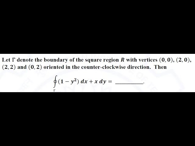 Question on Line Integral using Green's theorem asked in GATE 2021