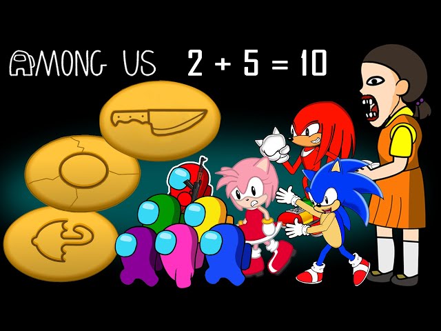 Among Us, Sonic, Amy, Knuckles in the Squid Game's class