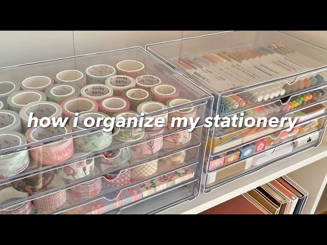 organize my stationery with me 🌟 | unboxing new stationery & lots of washi tapes