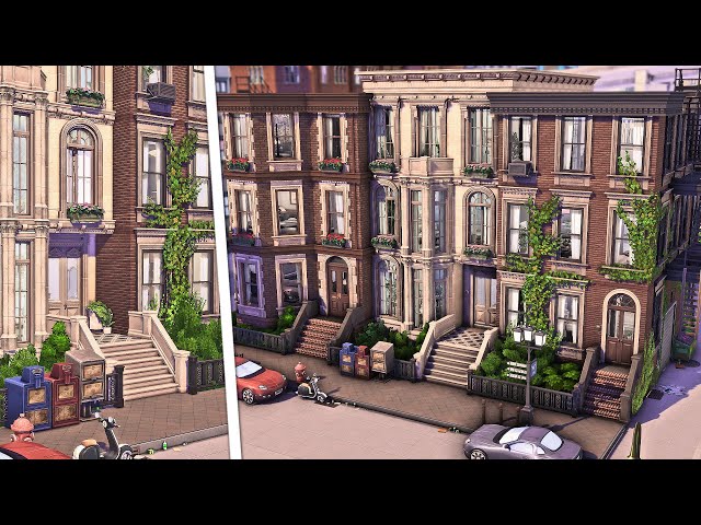 New York Brownstone Townhouses | The Sims 4 Speed Build