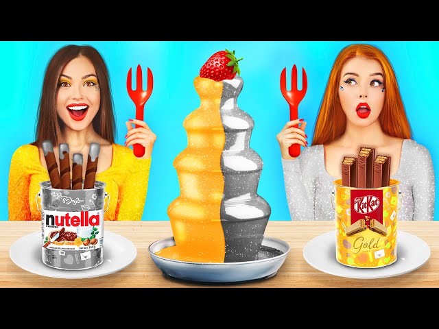 GOLD VS SILVER FOOD CHALLENGE | Funny Battle Only One Color For 24 Hours by RATATA POWER