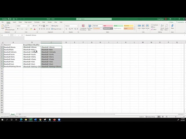 How to Create Broad Match Modifier Keywords in Excel for Google Ads and Bing Ads Upload