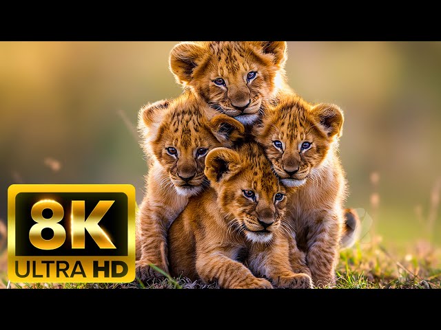 African Lions Documentary | Scenic Relaxation Film With Calming Music 8K Video Ultra HD