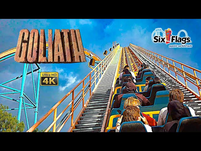 2024 Goliath Roller Coaster On Ride 4K POV Six Flags Magic Mountain
