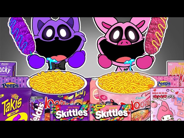 How to Cook Catnap x PickyPiggy PURPLE PINK Food Mukbang | Poppy Playtime Chapter 3 Animation | ASMR