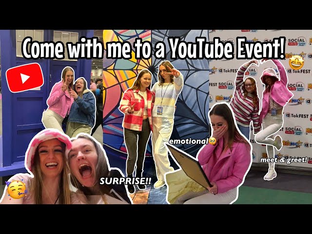 Come with me to a YOUTUBE EVENT!!🥹🫶🏻 (surprising a supporter, meeting YOU GUYS, shops, gaming etc!🙉)
