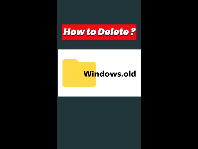 How to Delete Windows.old folder in Windows 11? fast & easy✔️