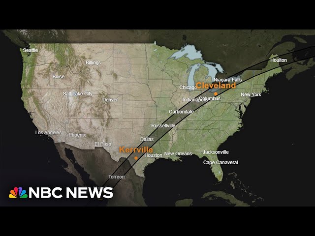 Watch: Moment of totality as solar eclipse crosses the U.S. | NBC News