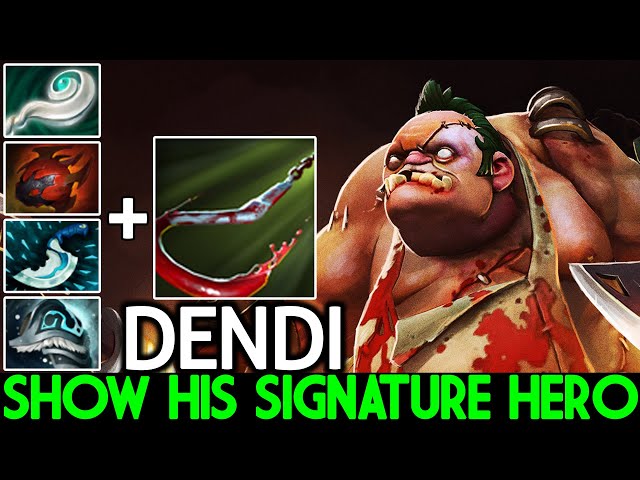 DENDI [Pudge] Show His Signature Hero Super Raid Boss Dota 2