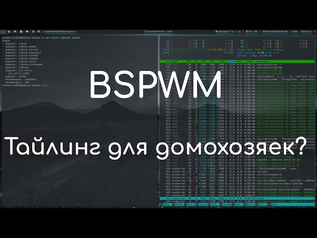 Bspwm - простой мозаичный оконный менеджер | Обзор