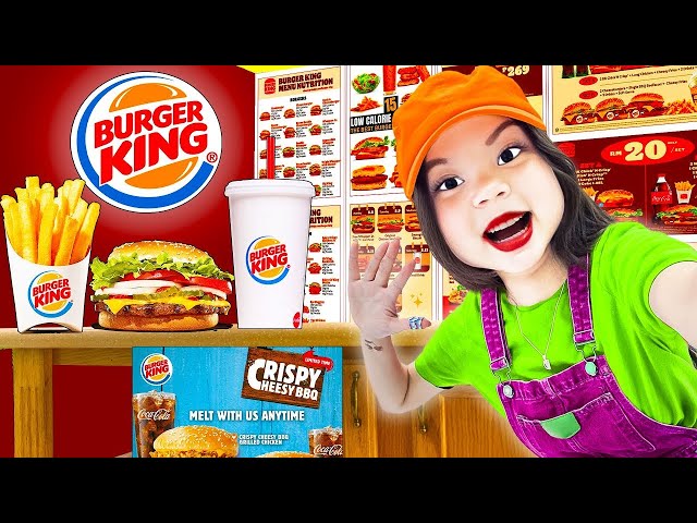 KID BUILDS HER OWN BURGER KING AT HOME | I OPENED A REAL BURGERKING BY SWEEDEE