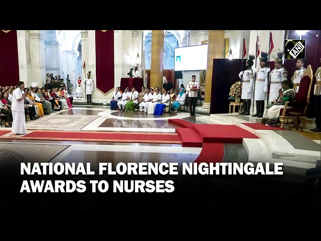 Delhi: President Murmu presents National Florence Nightingale Awards to Nurses