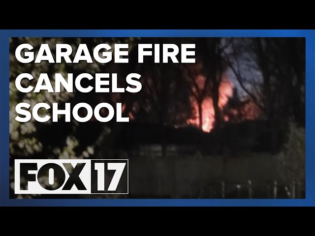 Kelloggsville Public Schools closed due to fire at bus garage