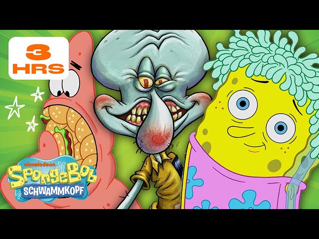 Über 3 STUNDEN der lustigsten Momente aus NEUEN Folgen von SpongeBob Schwammkopf! 😂