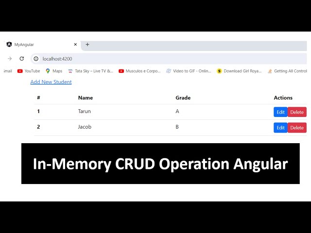 Angular In-memory Data CRUD operation