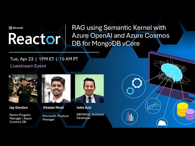 RAG using Semantic Kernel with Azure OpenAI and Azure Cosmos DB for MongoDB vCore