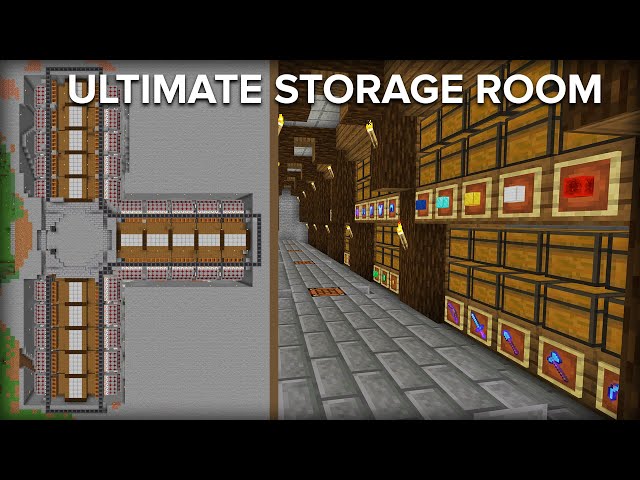 Minecraft Storage Room with Automatic Sorting System - 2 Million Item Capacity