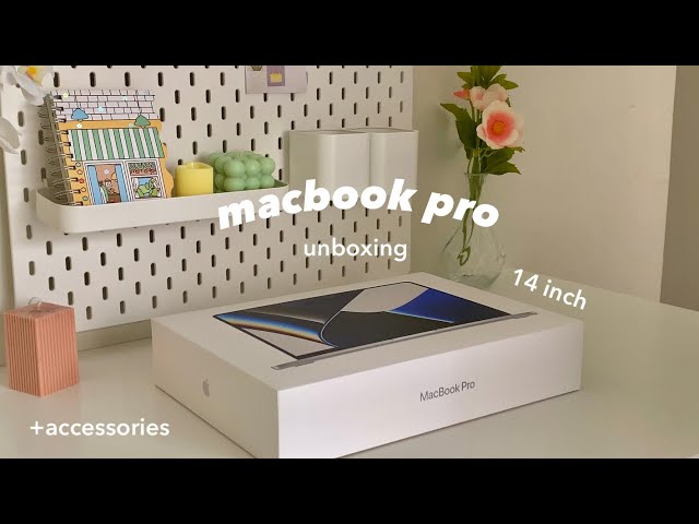 🎐aesthetic macbook pro 14inch unboxing + accessories