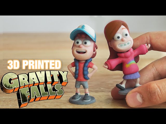 Gravity Falls:  Dipper and Mabel 3D printed!