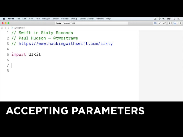 Accepting parameters – Swift in Sixty Seconds