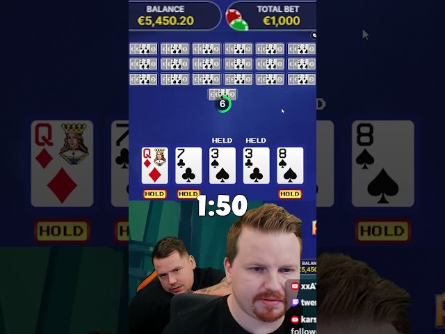 QUADS on Video Poker pays BIG!