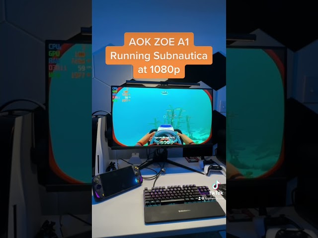 Subnautica Running on the AOK ZOE A1 Handheld #subnautica #aokzoe #steamdeck