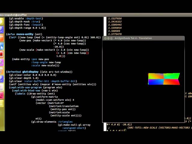 Lisp, Opengl and live editing of code