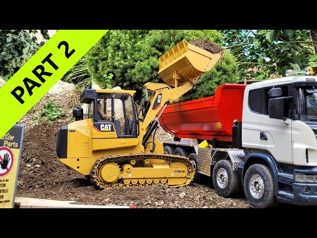 Building block of flat, RC Excavator, CAT 963D Tracked loader, Scania 10x8 Multilift Truck. PART 2