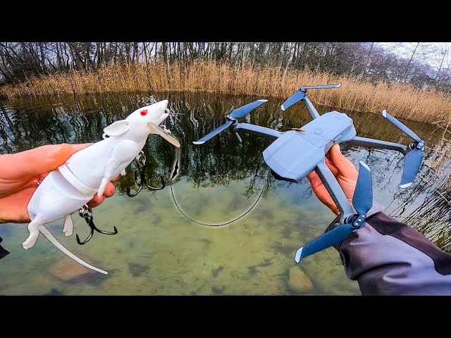 Je pêche le brochet avec ce drone télécommandé et des leurres de surface !!!