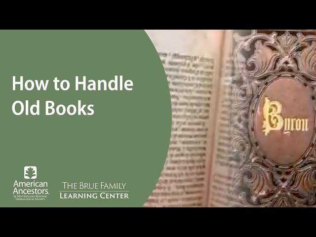 How to Handle Old Books