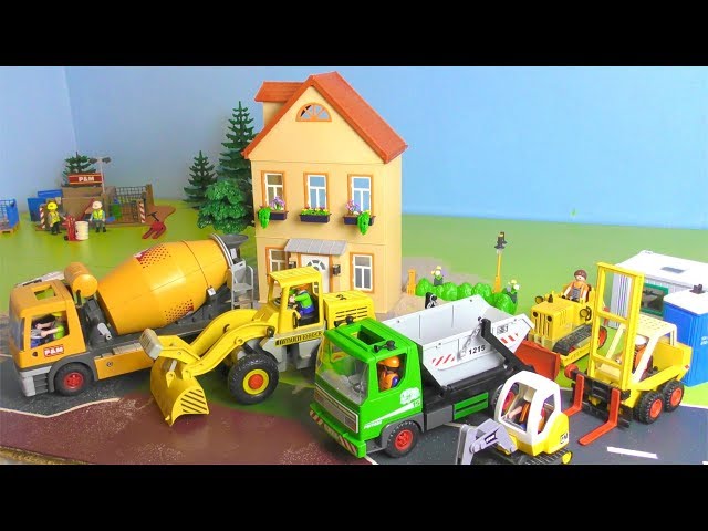 Bagger, Lastwagen & Trucks - Baustelle für Kinder Playmobil Vehicles for Kids