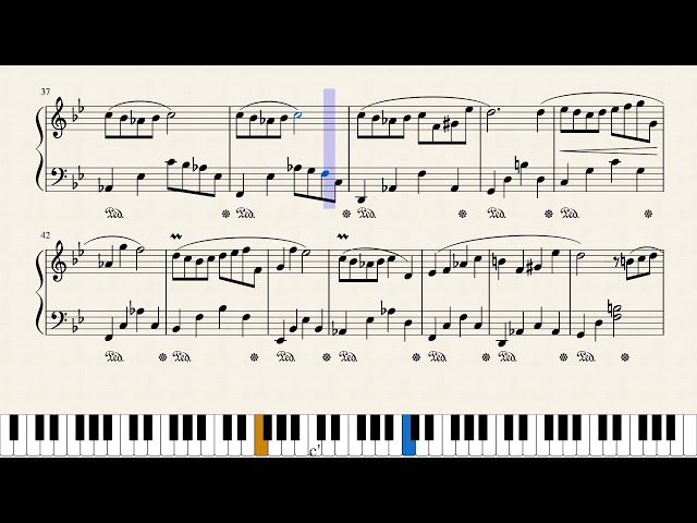 Johann Sebastian Bach "G Minor" Video Score Easy Piano (arr. by Free MusicKey)