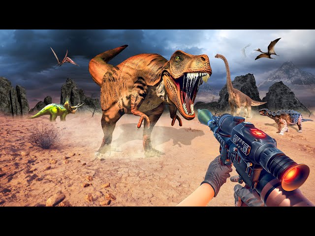 Hunt The Dinosaurs T-Rex , Spinosaurus , Ankylosaurus , Stegosaurus in Deadly Dessert Android Game