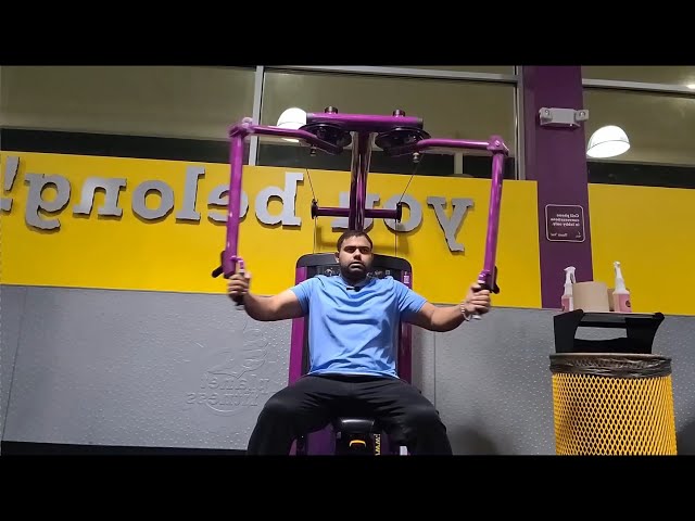 #40 Jordan Singh is Performing Chest and Shoulder Exercises at Planet Fitness Gym. Today is good day