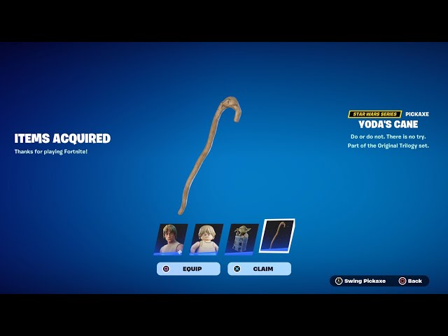 How To Get Star Wars Yoda’s Cane Pickaxe For FREE! (Fortnite)
