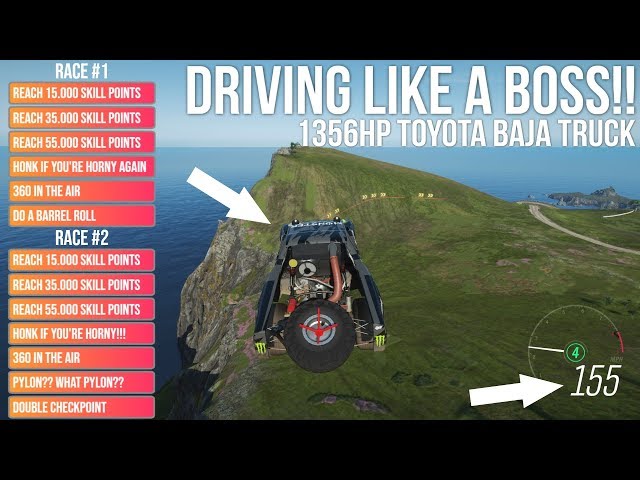 Forza Horizon 4 DRIVING LIKE A BOSS!! 1356HP Toyota Baja Truck (With Tuning and Drift Camera)