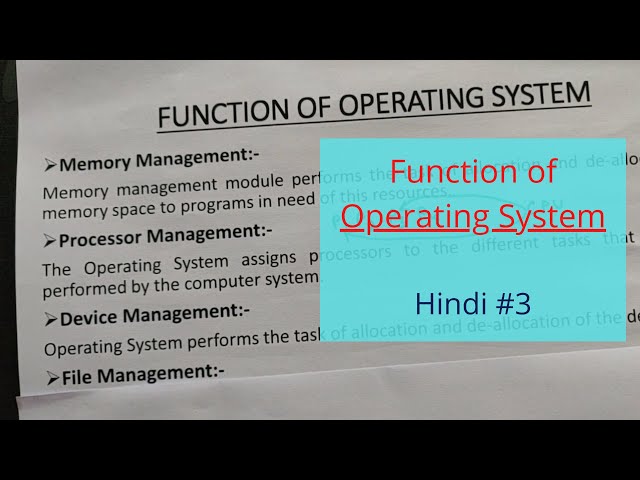 Functions of Operating system in computer(Hindi) | Operating System Tutorials Hindi - 03