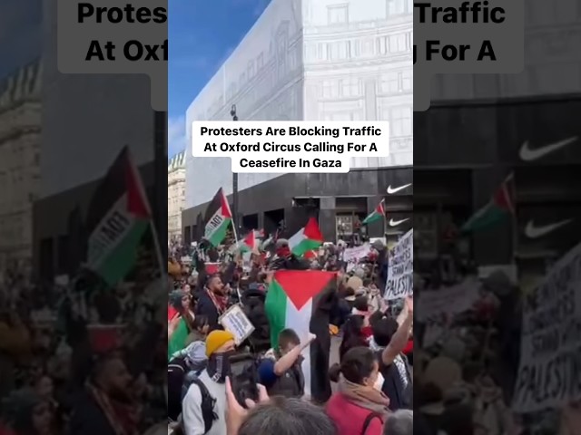 Palestine Protesters Block Traffic In Central London Calling For A Ceasefire