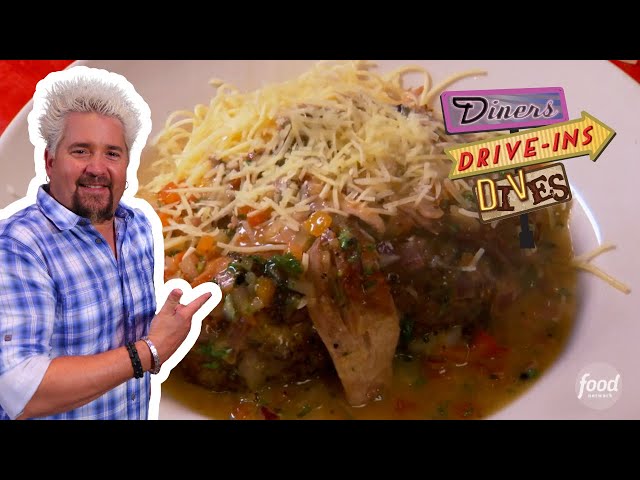 Guy Fieri Eats Duck L'Orange at a GAS STATION | Diners, Drive-Ins and Dives | Food Network