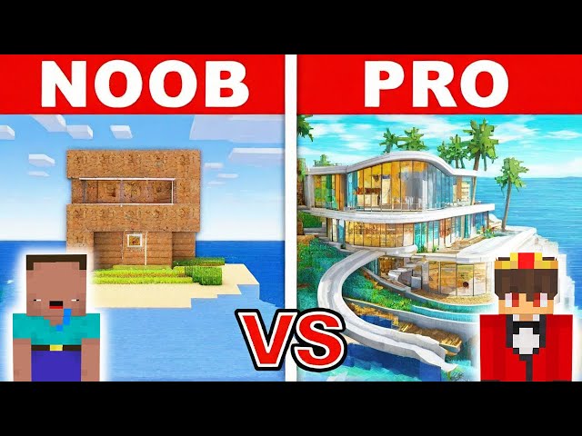 NOOB vs PRO: MODERNES STRANDHAUS Bau Challenge in Minecraft