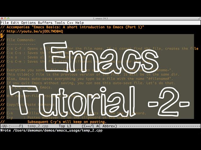 Emacs Tutorial (Beginners) -Part 2- Buffer management, search, M-x grep and rgrep modes