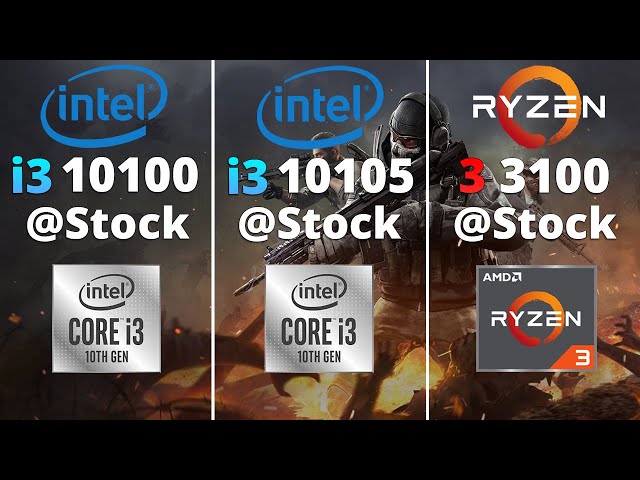 i3-10100 vs i3-10105 vs Ryzen 3 3100 - 11 Games 1080p RTX 3060 Ti -  Stock Cooler