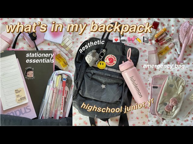 🖇️🎀📝 it girl- what’s in my backpack *back to school grwm 2023* (pencil case tour, emergency bag..)