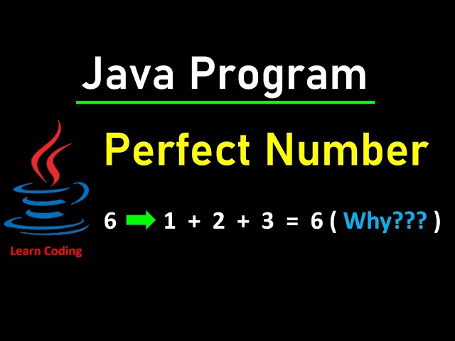 Java program to check weather a number is Perfect or Not | Learn Coding