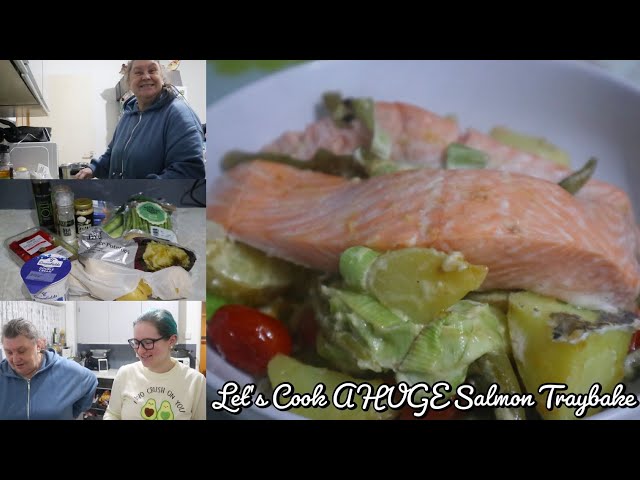 Let's Cook A HUGE Salmon Traybake
