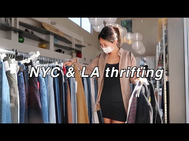 COME THRIFT WITH ME! (oversized blazers, graphic tees, plaid skirts) NYC and LA thrift haul
