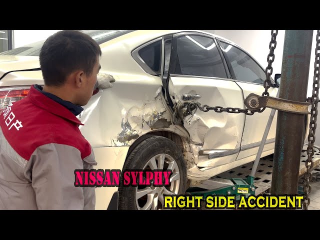Nissan Sylphy's right-side collision was perfectly repaired | Comparable to a new car